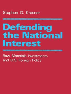 cover image of Defending the National Interest